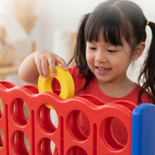 XXL Connect Four-spel – Röd & Blå, Utomhus, Plast
