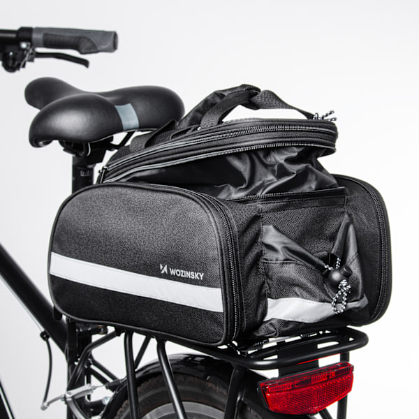 Cykelbagageväska med fickor och axelrem 27L svart