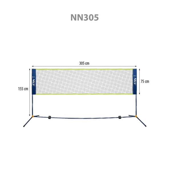 Badmintonnät 305cm – Full täckning