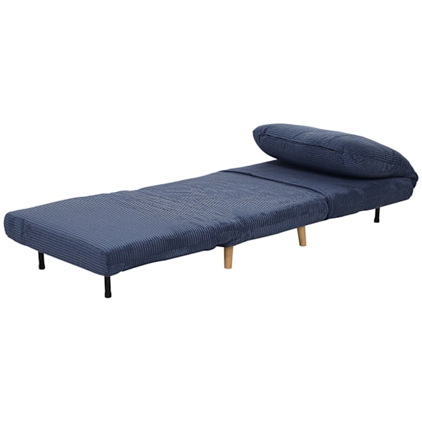 2-i-1 sovesofa, stoleseng, justerbar foldemadras, gæsteseng i fløjlsbukslook, til soveværelse, stue, blå, 82 x 89 x 83 cm Aosom