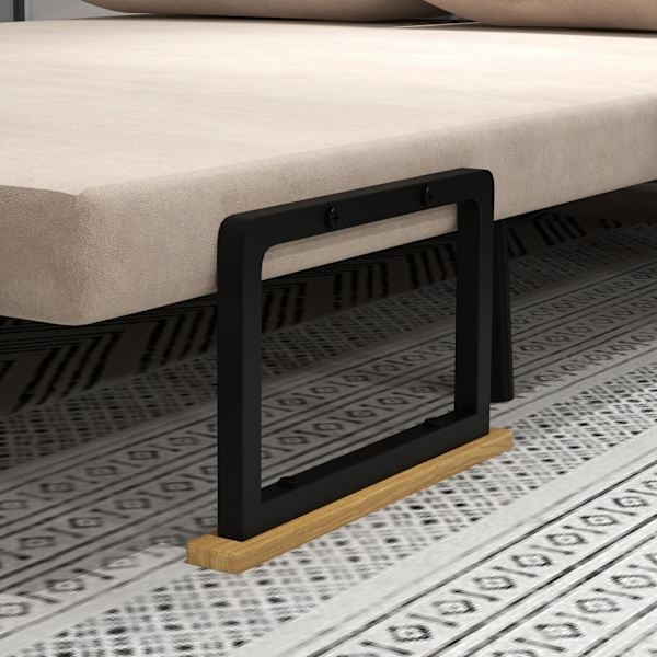 Sovesofa, Afslapningsstol Med Sengefunktion, Foldesofa Med Fløjlslook, Rygpude, Polstret Sofa Med Justerbart Ryglæn, Beige, 102 X 73 X 81 Cm