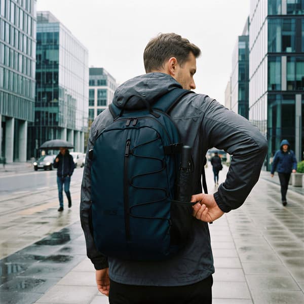 Reseryggsäck, 20L PU Laptopfack, Blå