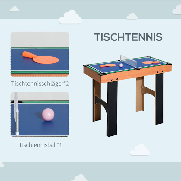 4-i-1 multispelbord, multispelbord med bordsfotboll, bordshockey, bordtennis, multifunktionellt biljardbord, 87x43x73cm