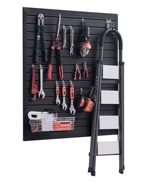 Garagepaneler för ribbor, 12x12 cm PVC, svarta, 4-pack