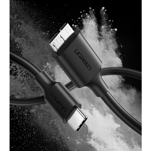 USB-C - micro USB-B SuperSpeed ​​3.0 kaapeli 1m musta