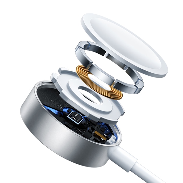 3in1-kabel USB-A-kabel med induktiv laddare + 2x iPhone Lightning 1,2m vit