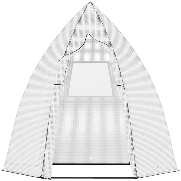 Mini Drivhus Vintertelt Med Rulledør, Til Have/Altan, Vinterbeskyttelse, Hvid, 160X140X180Cm