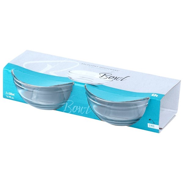 Lasikulhot 14 cm, 500 ml 2 kpl.