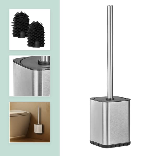 Litteä wc-harja seinätelineellä