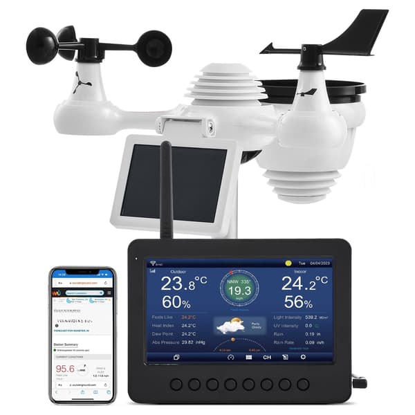 Wi-Fi väderstation med 7-i-1-sensor, 7-tums display