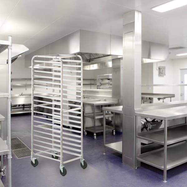 20-vånings bullformsställ, aluminium, bromshjul, halvfull plåt