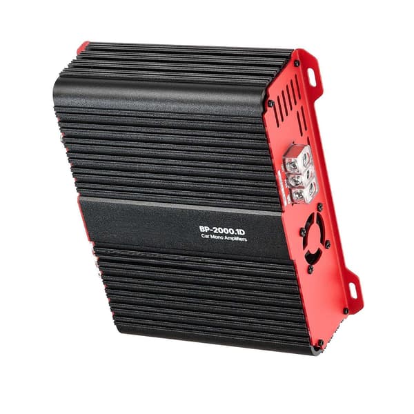 Monoblok bilforstærker 2000W RMS, klasse D, fjernbetjent bas