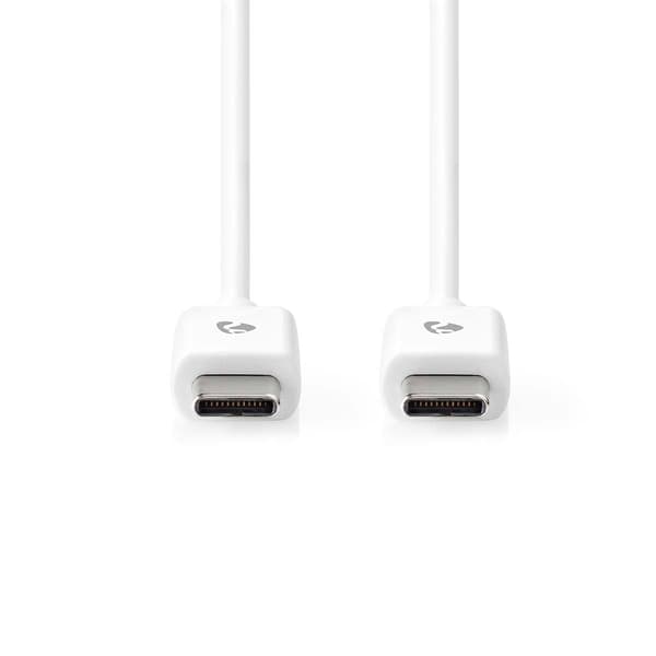 USB-C - USB-C -kaapeli, 3m, 60W, 480 Mbps, Valkoinen