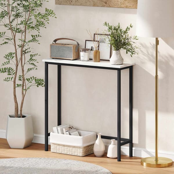 Slankt konsolbord, marmorlook-plade, 24 cm dybde