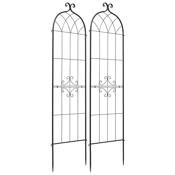 Trädgårdsrospaljé, 2-pack stål 180 x 52,5 cm