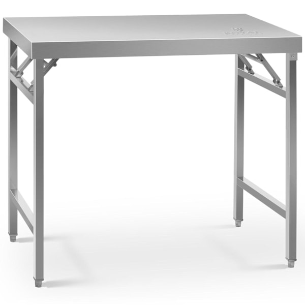 Spisebord i rustfrit stål, foldbart, 100 x 60 cm