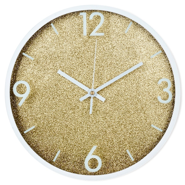 Vægur guld hvid 29,5 cm
