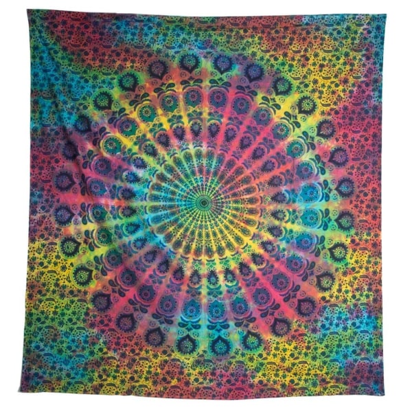 Autentisk Mandala Tapestry bomull Regnbåge (225 x 210 cm)