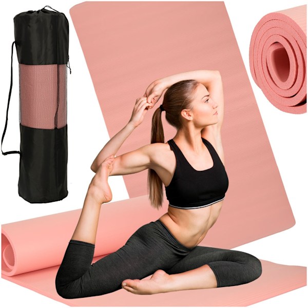 Tjock yoga träningsmatta 185x80x1,5 cm rosa