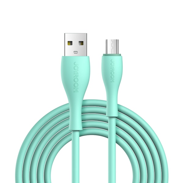 Kabel USB-A - microUSB 3A med laddningsindikator 2m grön