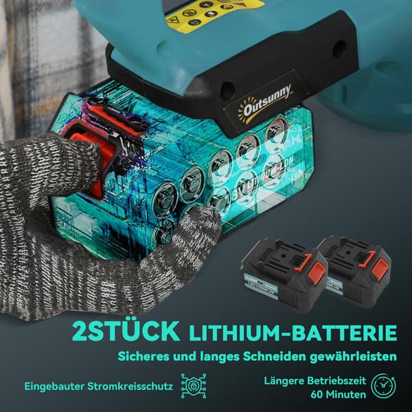 Sladdlös häcksax, dubbla batterier, 86 cm blad