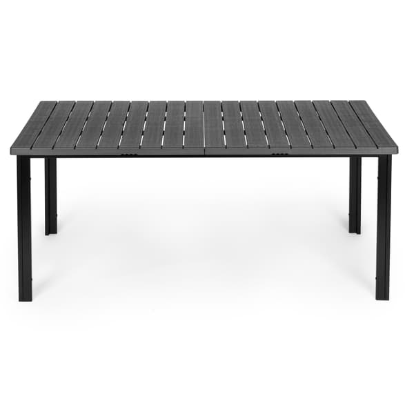 Suuri 8-paikkainen puutarhapöytä, 180×90 cm, harmaa HDPE