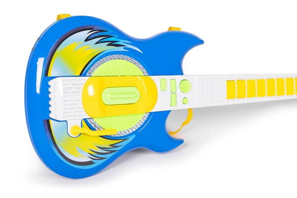 Elektrisk guitar mikrofon stativ sæt til børn mp3 - blå