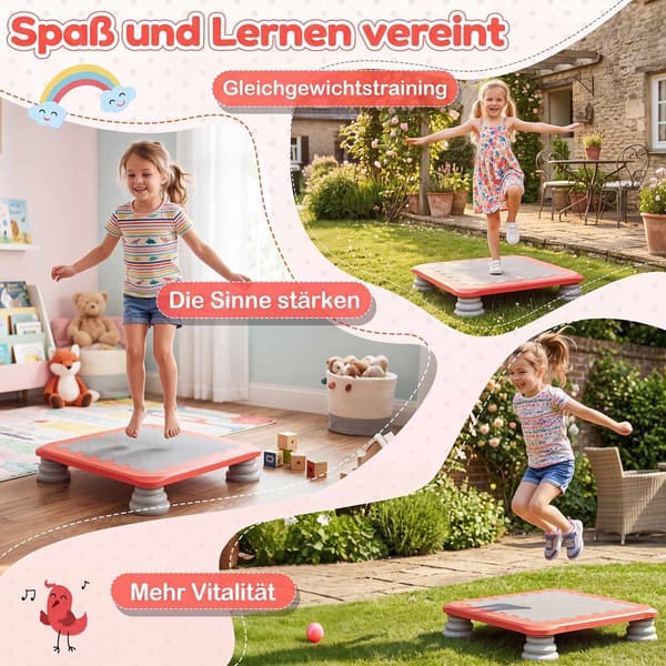 Mini-studsmatta för barn, 64 cm, halkfri, röd