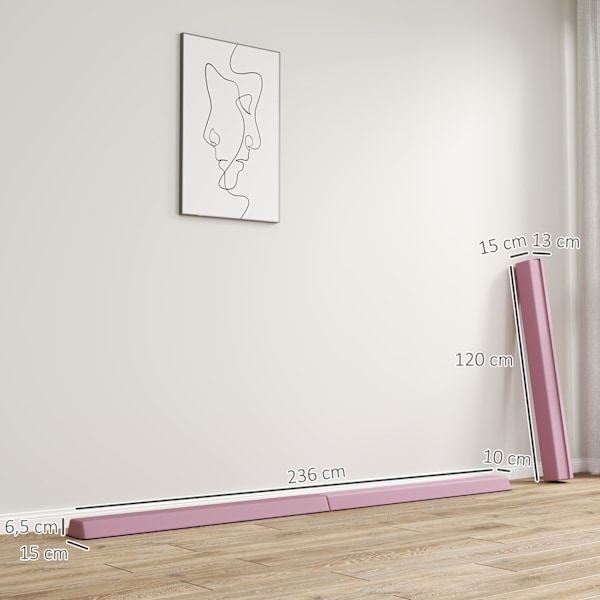 236 cm Taitettava tasapainopalkki, kannettava voimistelupalkki, liukumaton tasapainopalkki, voimistelu ja tasapainotuspalkki enintään 80 kg, lapsille