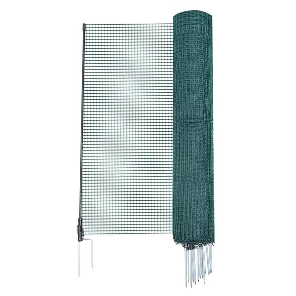 Midlertidigt hegn med stolper, 0,9 x 15 m plastiknet