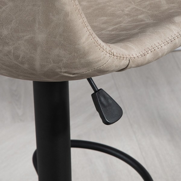 Set med 2 barstolar, bistropallar med fotstöd, vridbar barstol, höj- och sänkbara köksstolar med fodral i konstläder, för vardagsrum, matsal, beige