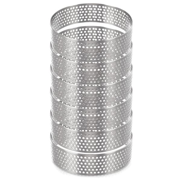 Mini-tårtformset, perforerat stål, 7 cm, 6-pack