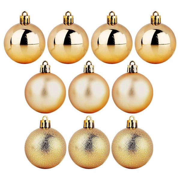 Sprængsikre julekugler guld 5 cm 10 stk.