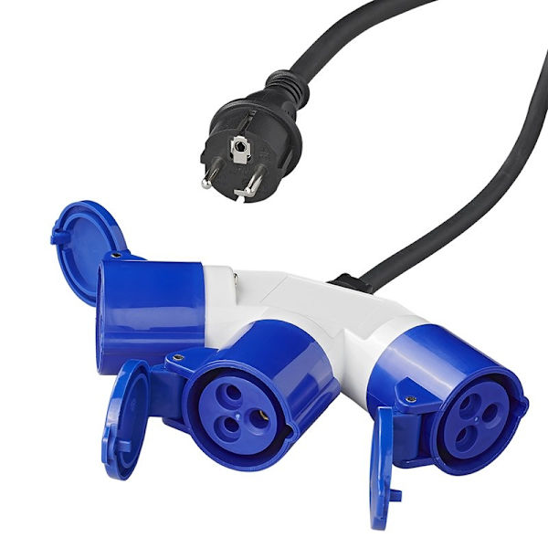 Adapterikaapeli 150cm 3x1,5mm² Schuko-liittimestä 3xCEE:hen