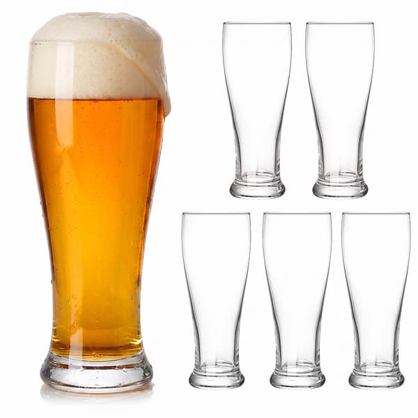 Set med 6 klara ölglas, 460 ml, diskmaskinssäkra
