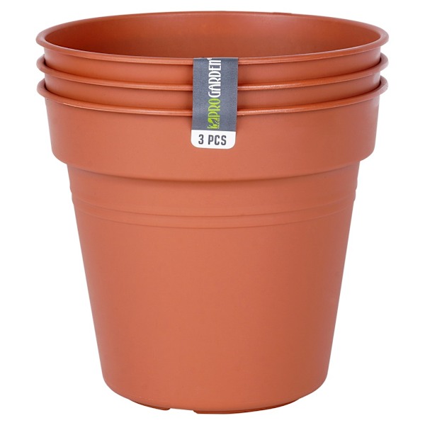 Rund havekrukke i plast 17 cm 3 stk.