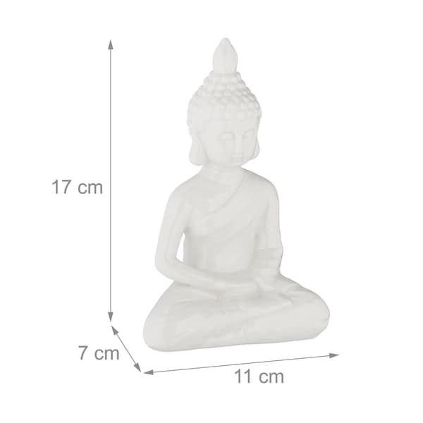 Hvid Buddha figur 17 cm
