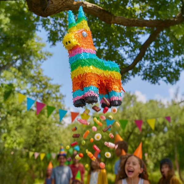 Æsel Piñata-sæt med flagermus og maske til fester