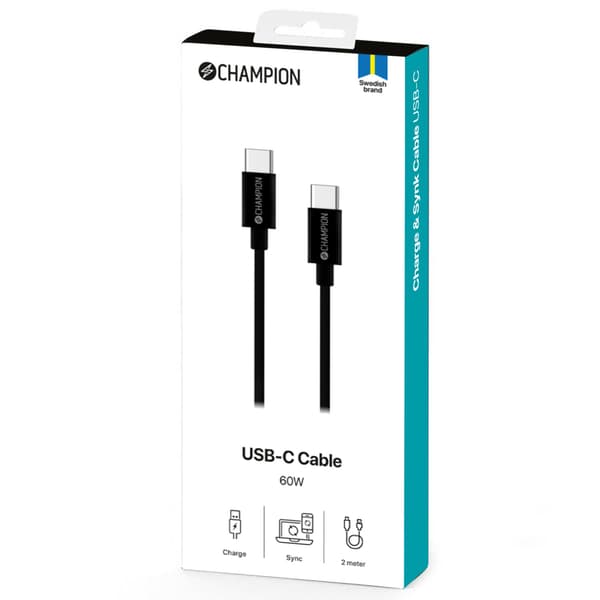 USB-C-kaapeli 60W 2m musta
