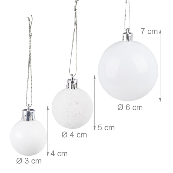 Julgranskulor Set, 50 stycken, plast