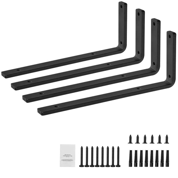 Kraftiga L-hyllkonsoler, 41x15 cm, 4-pack, 73 kg