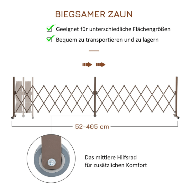 Sakseportspærre, Der Kan Forlænges 52-405 Cm Have Aluminium Brun H103,5 Cm