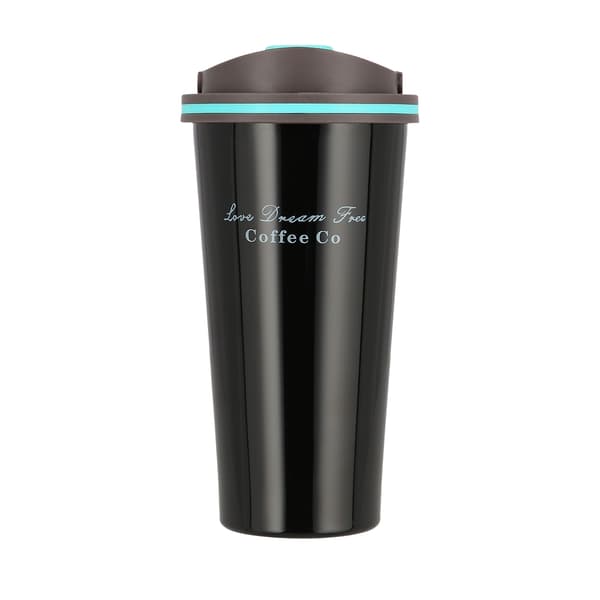 Sort termisk kop, 18 oz, isoleret rustfrit stål