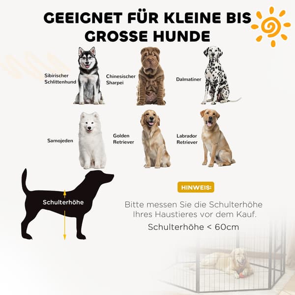Sæt med 2 udtræk 2 hundehegn paneler til udendørs indhegninger, 80 x 100 cm stål hvalpehegn, til små til store hunde sort
