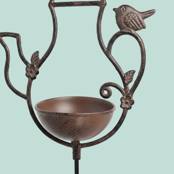 Stående fuglebad, støbejerns tekande design