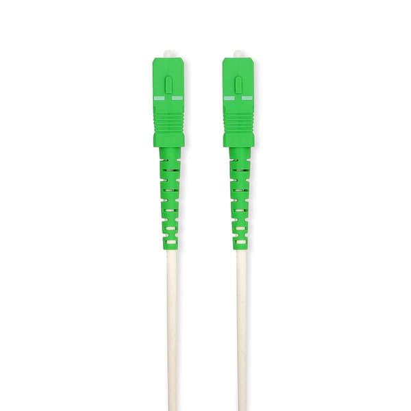 Glasfiber Patch-kabel | SMF (Single Mode Phase) | SC/APC | SC/APC | 100 Gbps | 2,00 m | Vit | Presentförpackning med Eurolås