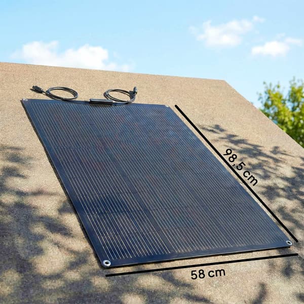 100W fleksibelt solpanel, 24,6% effektivitet, dobbelt USB