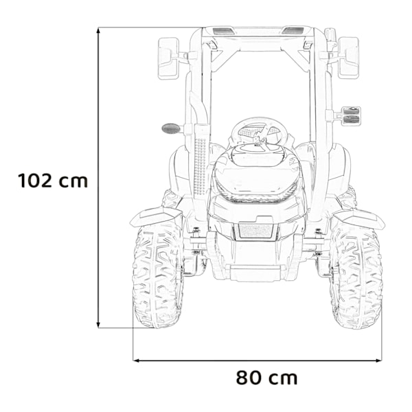 24V barntraktor med släp, fjärrkontroll, LED-lampor, MP3