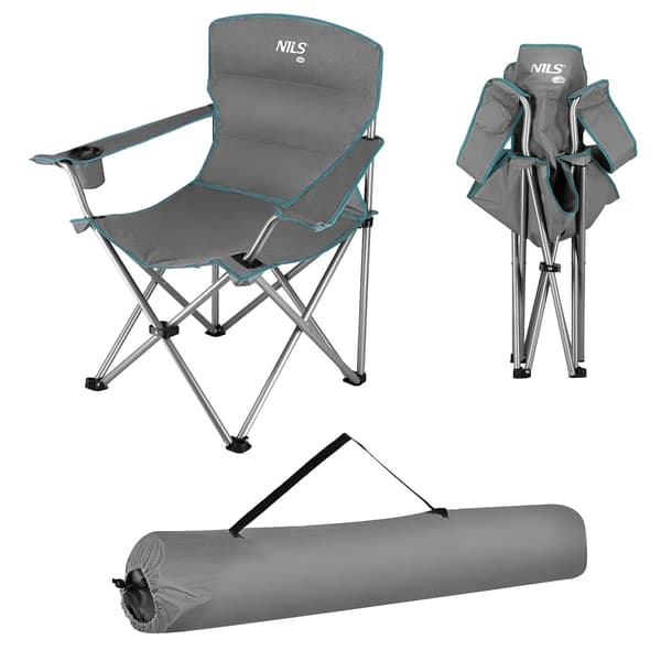 Campingstol, Grågrøn, Sammenklappelig, Letvægts
