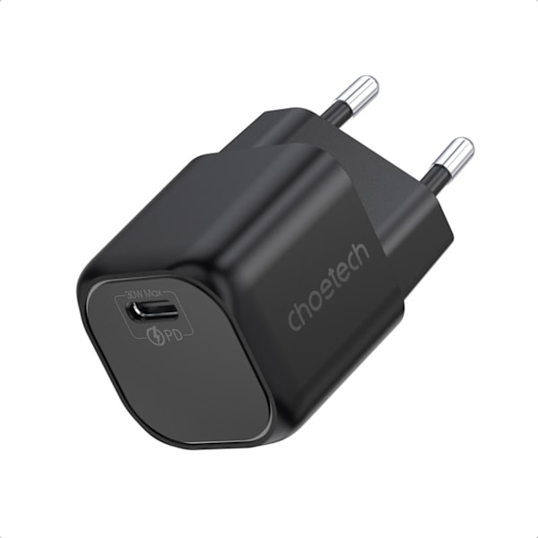 GaN USB Typ C PD 30W väggladdare, svart